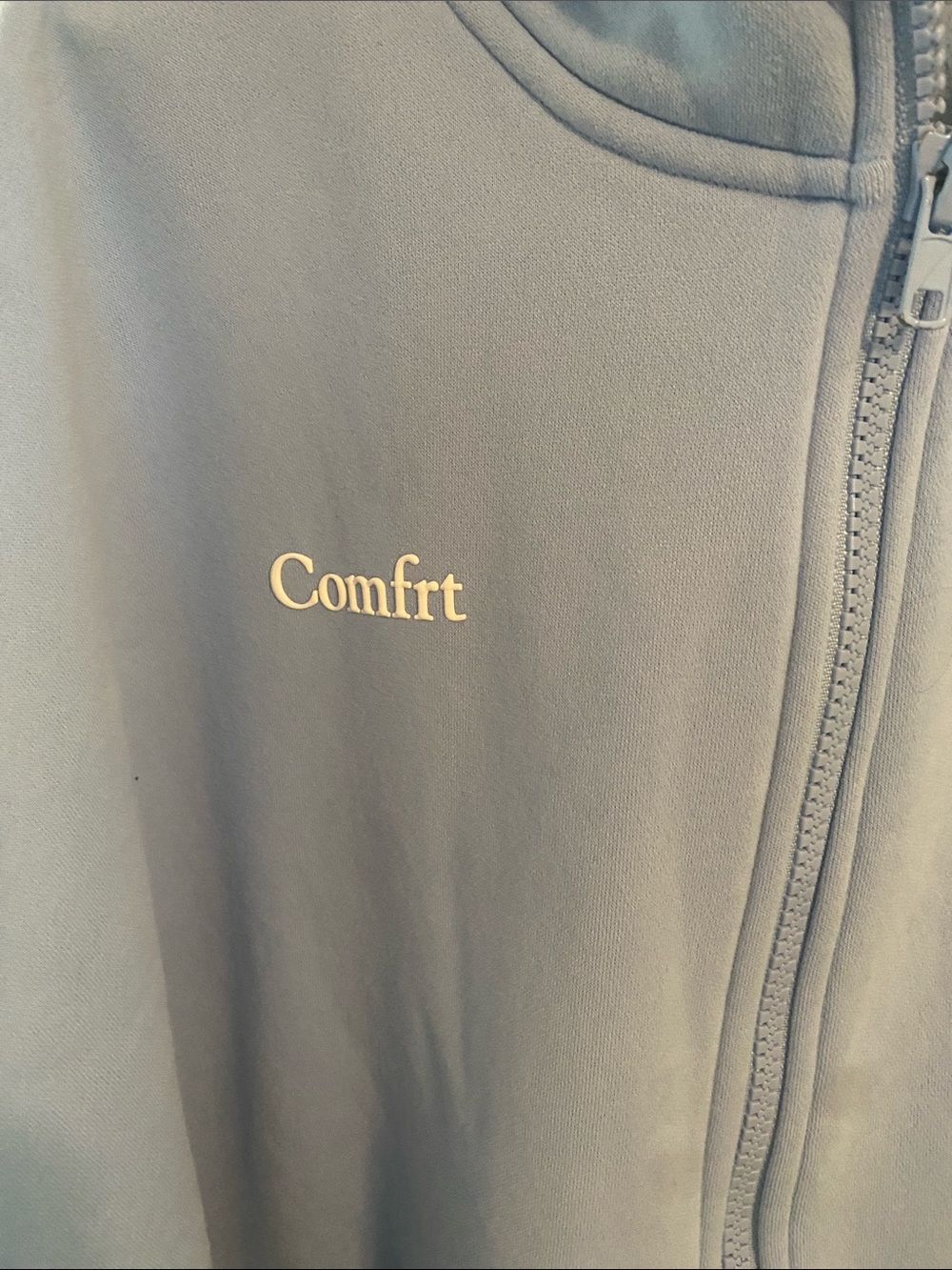 Women's Comfrt Light blue Zip-Up Hoodie Jacket - Picture 2 of 8